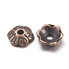 6-Petal Tibetan Style Alloy Flower Bead Caps X-TIBE-S220-R-NR-2