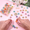 100Pcs Baking Paint and Golden Metal Enlaced Glass Beads DGLA-SC0001-06-3