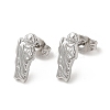 Non-Tarnish 304 Stainless Steel Human Stud Earrings for Women EJEW-E271-01P-1