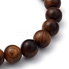 Unisex Natural Wood Beaded Stretch Bracelets X-BJEW-JB05463-03-2