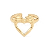 12Pcs Ion Plating(IP) 304 Stainless Steel Heart Open Cuff Rings for Women RJEW-G312-08G-3