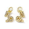 Real 18K Gold Plated Brass Micro Pave Clear Cubic Zirconia Charms KK-E068-VB411-10-1