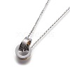 304 Stainless Steel Pendant Necklaces STAS-I099-15P-3