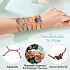6Pcs 6 Colors Alloy Enamel Link Bracelets BJEW-TAC0043-5