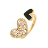 Brass Micro Pave Clear Cubic Zirconia Open Cuff Rings RJEW-U009-04E-G-1