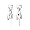 Anti-Tarnish Rhodium Plated 925 Sterling Silver Ice Pick Pinch Bails STER-N016-20P-1