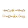 Brass Pave Clear Cubic Zirconia Connector Charms X-KK-Z139-12G-03-1