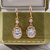 Brass Micro Pave Clear Cubic Zirconia Dangle Earrings EJEW-K300-23G-2