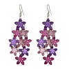 430 Stainless Steel Flower Dangle Earrings EJEW-A137-07P-02-4