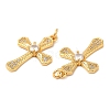 Brass Micro Pave Cubic Zirconia Pendants KK-P236-24G-2