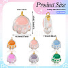  36Pcs 6 Colors Transparent Glass Pendants FIND-TA0002-04-14