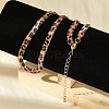 Leopard Print Alloy Snake Chain Necklaces for Women NJEW-K281-01-3