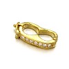 Rack Plating Brass Micro Pave Cubic Zirconia Twister Clasps ZIRC-I012-16G-RS-1