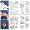 4 Sheets 11.6x8.2 Inch Stick and Stitch Embroidery Patterns DIY-WH0455-016-1