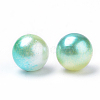 Rainbow Acrylic Imitation Pearl Beads OACR-R065-6mm-03-2