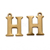 304 Stainless Steel Alphabet Charms STAS-H122-H-AB-1