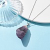 Rough Raw Amethyst Pendant Necklaces NJEW-JN04637-01-2