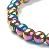 Synthetic Magnetic Hematite Beaded Stretch Bracelets BJEW-A117-B-09-3