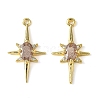 Brass Micro Pave Cubic Zirconia Pendants X-KK-M277-08G-02-1