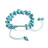 Adjustable Synthetic Turquoise(Dyed) Chip Beads Braided Bead Bracelets BJEW-JB04392-07-3