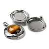 Natural Tiger Eye Locket Pendants G-C104-03B-P-2