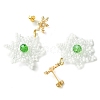 Christmas Snowflake Glass Seed Braided Dangle Earrings EJEW-MZ00233-5