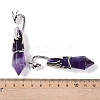 Natural Amethyst Faceted Pointed Bullet Big Pendants G-L524-19P-14-3