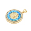 Brass Micro Pave Cubic Zirconia Pendants KK-I723-40G-2