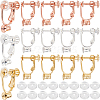 SOFPLATE 24Pcs 3 Colors Brass Screw On Clip-on Earring Findings KK-SP0001-19-1