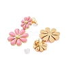 304 Stainless Steel Enamel Stud Earrings EJEW-S226-01G-02-3