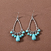 Bohemian tassel turquoise earrings JU8957-18-1