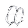 Rhodium Plated 925 Sterling Silver Finger Rings WG194F9-21-5