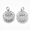 Brass Micro Pave Clear Cubic Zirconia Pendants KK-S356-021P-NF-2