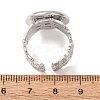 Woven Bezel 304 Stainless Steel Cuff Ring Components SA-CBAD8FA-01P-05-3