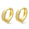 Brass Clear Cubic Zirconia Hoop Earrings EJEW-M047-20G-4