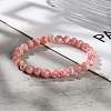 Natural Argentina Rhodochrosite Beaded Stretch Bracelets BJEW-L700-01A-2