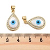 Brass Pave Cubic Zirconia With Shell And Enamel Pendants KK-U009-07G-3