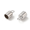 Anti-Tarnish Rhodium Plated 925 Sterling Silver Cord Ends STER-P055-02D-P-2