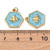 304 Stainless Steel Enamel Pendants STAS-U061-37G-C04-3
