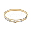 Ion Plating(IP) 304 Stainless Steel Pave Crystal Rhinestone Hinged Bangles BJEW-P317-02G-2