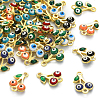 50Pcs Brass Enamel Connector Charms KK-CJ0001-83-3