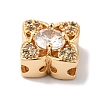Brass Micro Pave Clear Cubic Zirconia Beads LS-KK-G503-12G-2