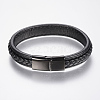 Braided Leather Cord Bracelets BJEW-H561-10C-2