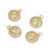 Real 18K Gold Plated Brass Micro Pave Clear Cubic Zirconia Pendants KK-E068-VB409-5-4