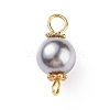 Shell Pearl Bead Connector Charms PALLOY-JF01351-2