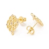 Brass Micro Pave Clear Cubic Zirconia Stud Earring Findings MAK-I018-10G-NR-2
