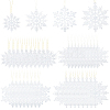36Pcs Snowflake Plastic Pendant Decorations DIY-CP0013-33A-1