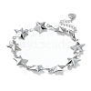 304 Stainless Steel Star Link Chain Bracelets for Women BJEW-U002-02P-2
