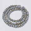Electroplate Opaque Solid Color Glass Beads Strands EGLA-A034-P4mm-K03-3
