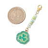 Saint Patrick's Day Clover Alloy Enamel Pendant Decoration HJEW-JM02686-3